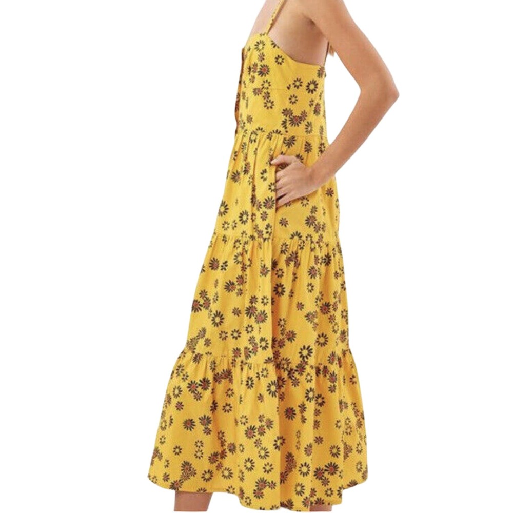 Solid & Striped Button Up Adjustable Spaghetti St… - image 1